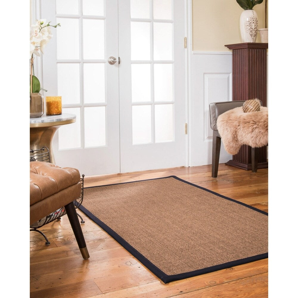 NaturalAreaRugs Divine Custom Sisal Rugs 4' x 12' M-Blue Border - 4' x 12'