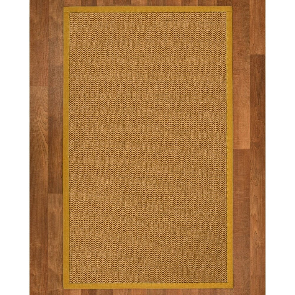 NaturalAreaRugs Dubai Custom Sisal Rug 2' 6" x 12' Tan Border - 2'6" x 12'