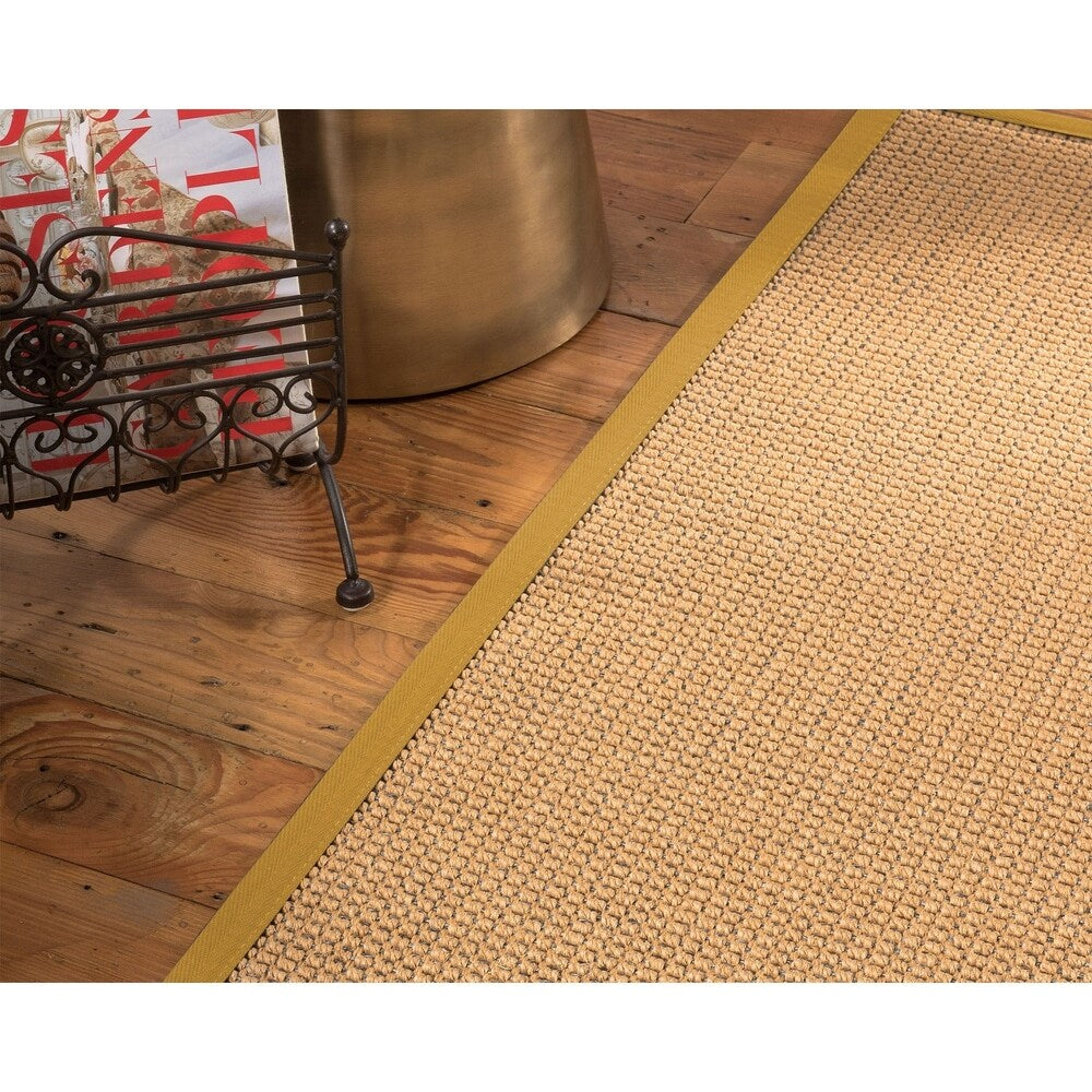 NaturalAreaRugs Dubai Custom Sisal Rug 2' 6" x 12' Tan Border - 2'6" x 12'