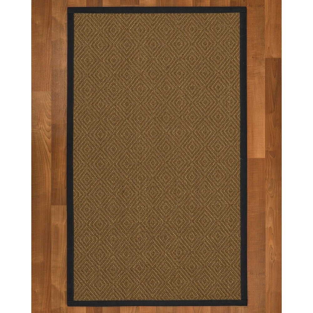 NaturalAreaRugs Habitat Sisal Area Rug (5' x 8') Midnight Blue Border - 5' x 8'
