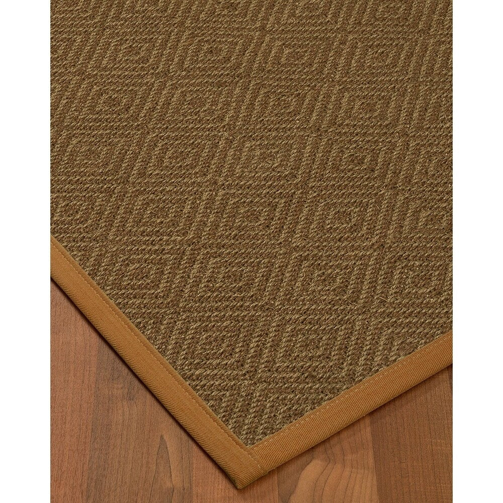 NaturalAreaRugs Habitat Sisal Carpet Runner Made in USA Sienna Border (2' 6" x 8') - 2'6" x 8'