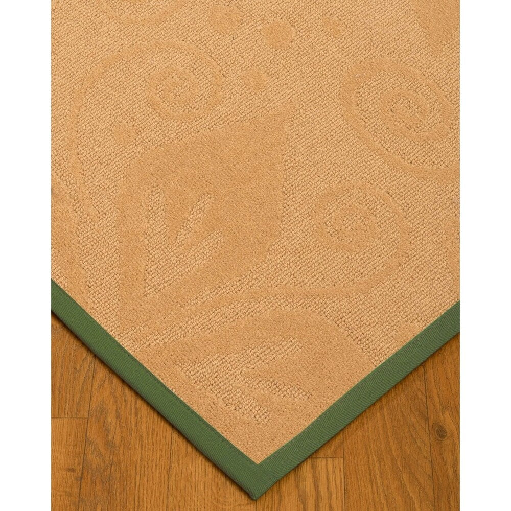 NaturalAreaRugs Hermosa Sisal Carpet Runner Made in USA Green Border (