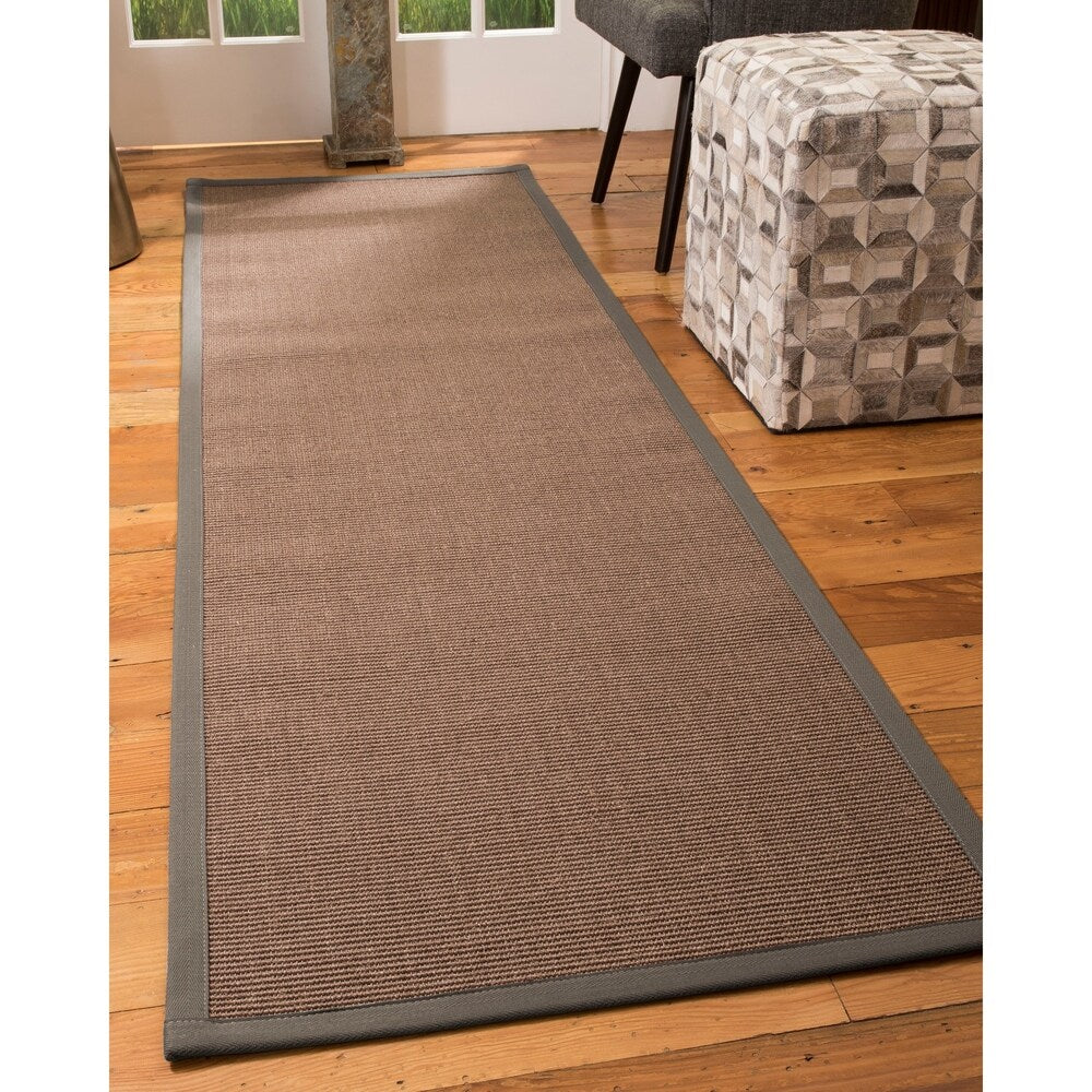 NaturalAreaRugs Linden Sisal Carpet Runner Hand-Woven Stone Border (2' 6" x 8') - 2'6" x 8'