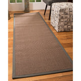 NaturalAreaRugs Linden Sisal Carpet Runner Hand-Woven Stone Border (2' 6" x 8') - 2'6" x 8'