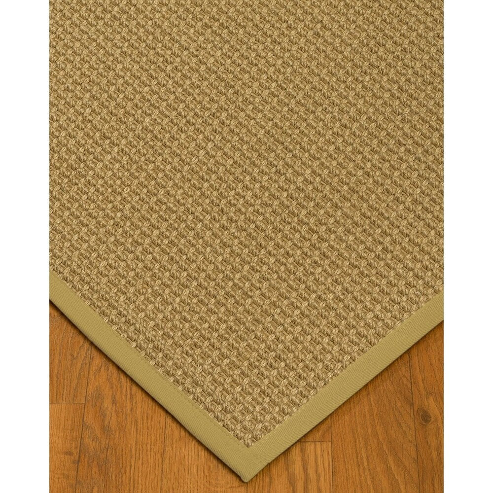 NaturalAreaRugs Logan Sisal Carpet Runner Made in USA Sand Border (2' 6" x 8') - 2'6" x 8'