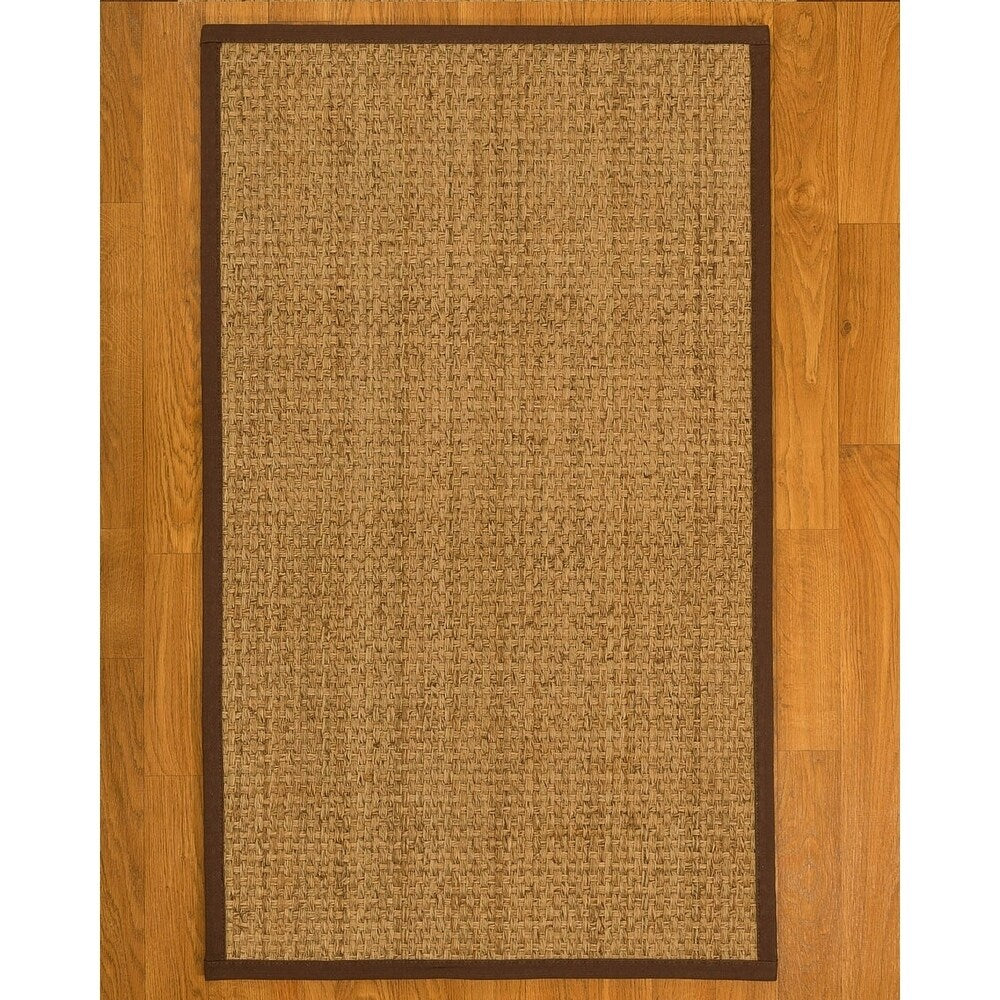NaturalAreaRugs Miami Mt. Grass Carpet Runner Hand-Woven Brown Border (2' 6" x 8') - 2'6" x 8'