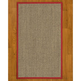 NaturalAreaRugs Posada Custom Sisal (2' 6" x 10') Red Border - 2'6" x 10'