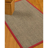 NaturalAreaRugs Posada Custom Sisal (2' 6" x 10') Red Border - 2'6" x 10'