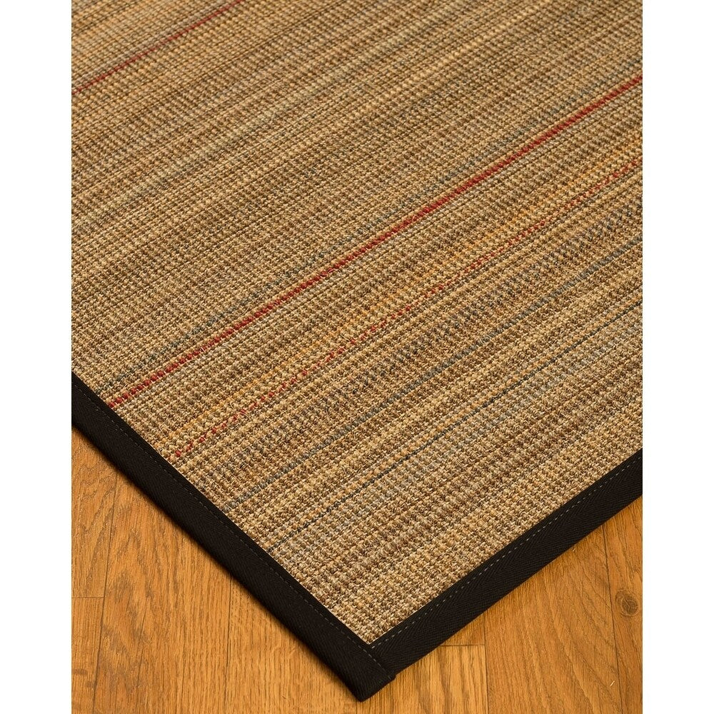 NaturalAreaRugs Resort Sisal Carpet Runner Made in USA Black Border (2' 6" x 8') - 2'6" x 8'