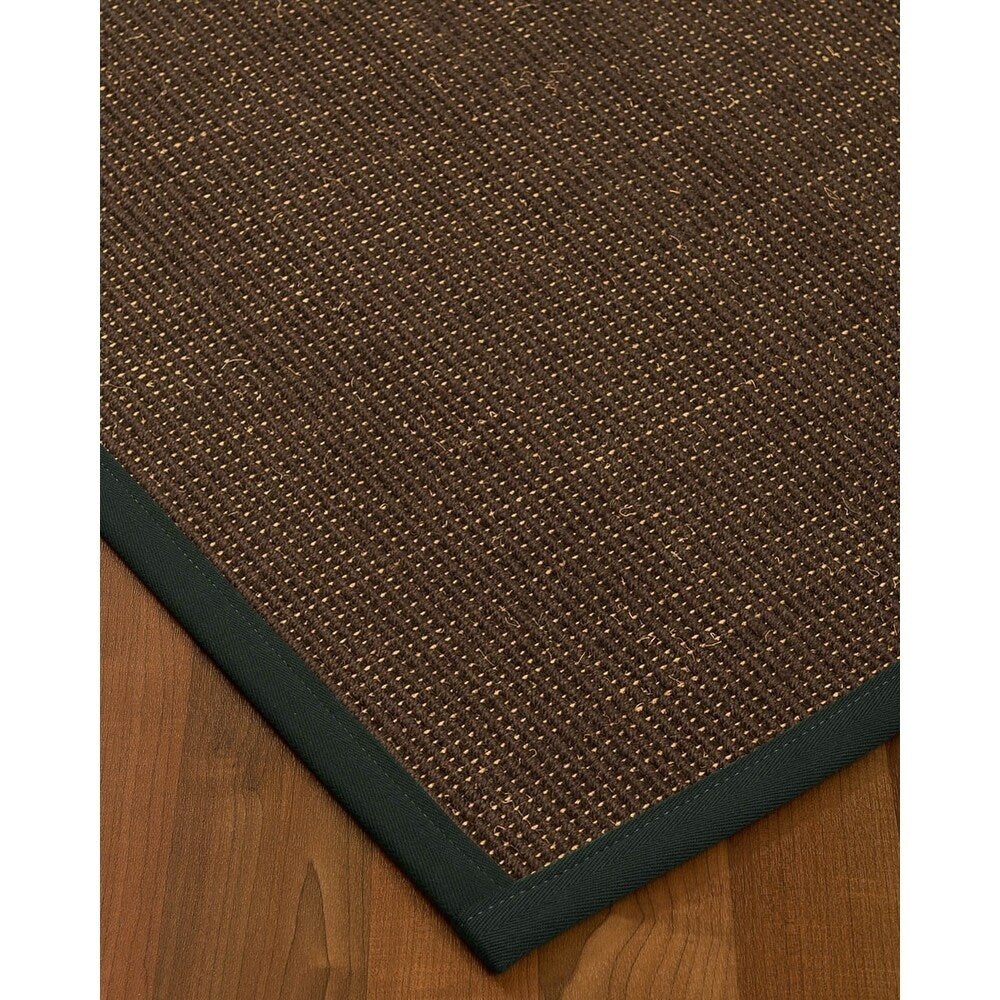 NaturalAreaRugs Vida Wool Carpet Runner Made in USA Onyx Border (2' 6" x 8') - 2'6" x 8'
