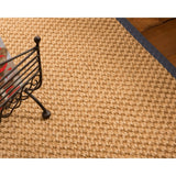 NaturalAreaRugs Vienna Sisal Carpet Runner Hand-Woven Midnight Blue Border (2' 6" x 8') - 2'6" x 8'
