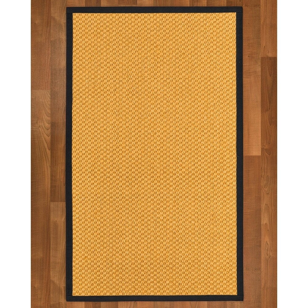 NaturalAreaRugs Vienna Sisal Carpet Runner Hand-Woven Midnight Blue Border (2' 6" x 8') - 2'6" x 8'