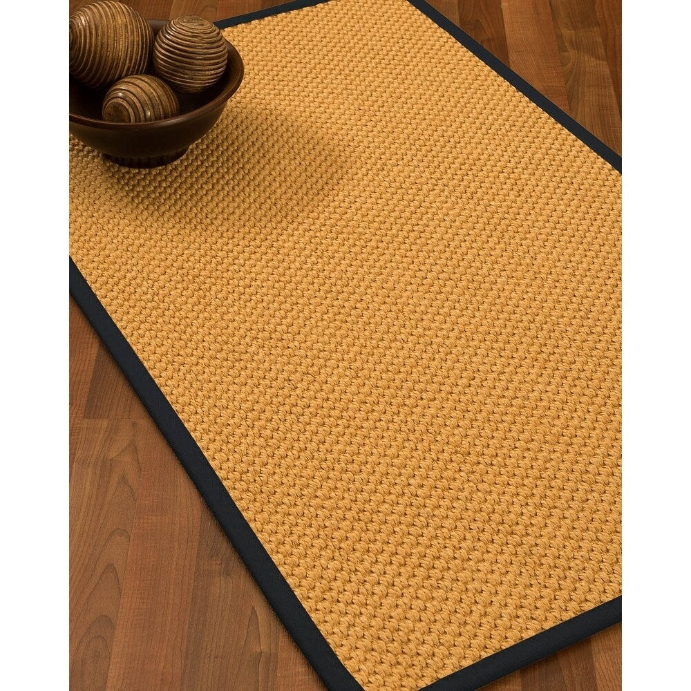 NaturalAreaRugs Vienna Sisal Carpet Runner Hand-Woven Midnight Blue Border (2' 6" x 8') - 2'6" x 8'