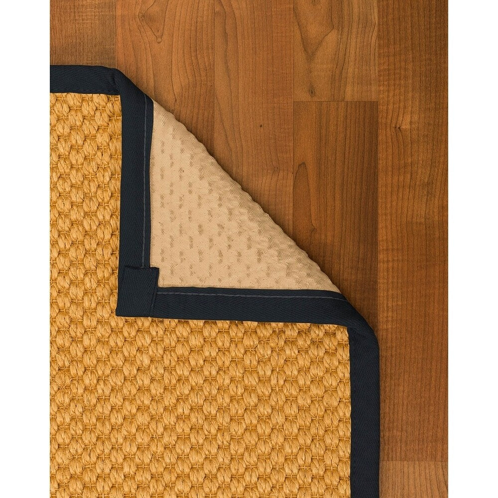 NaturalAreaRugs Vienna Sisal Carpet Runner Hand-Woven Midnight Blue Border (2' 6" x 8') - 2'6" x 8'