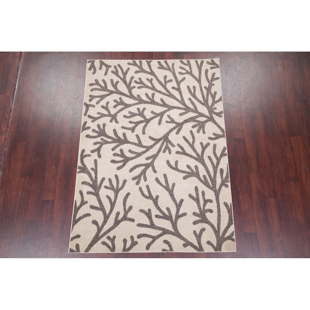Nature Print Oriental Carpet Woven Polyester Turkish Rug New - 7'3" X 5'3"