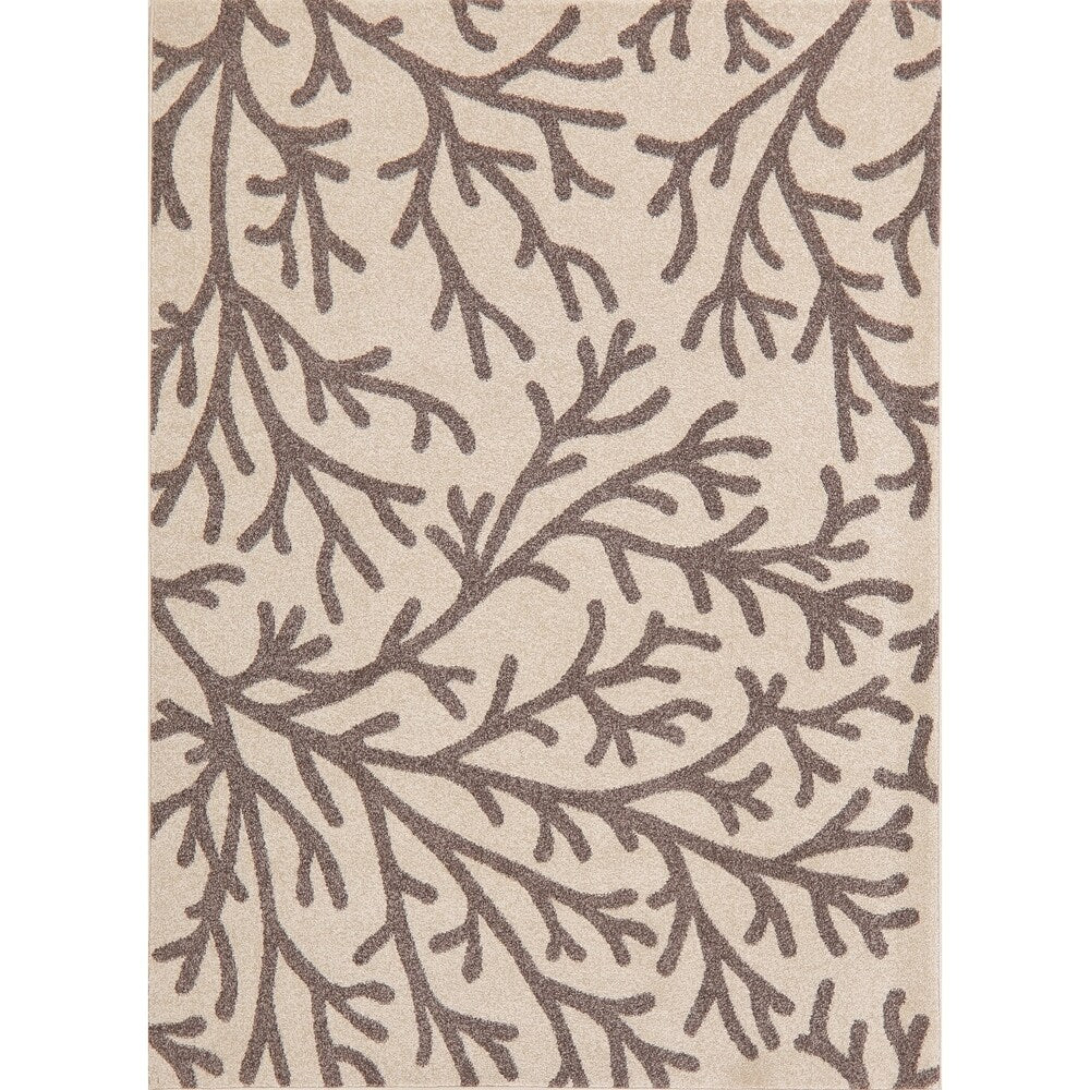 Nature Print Oriental Carpet Woven Polyester Turkish Rug New - 7'3" X 5'3"