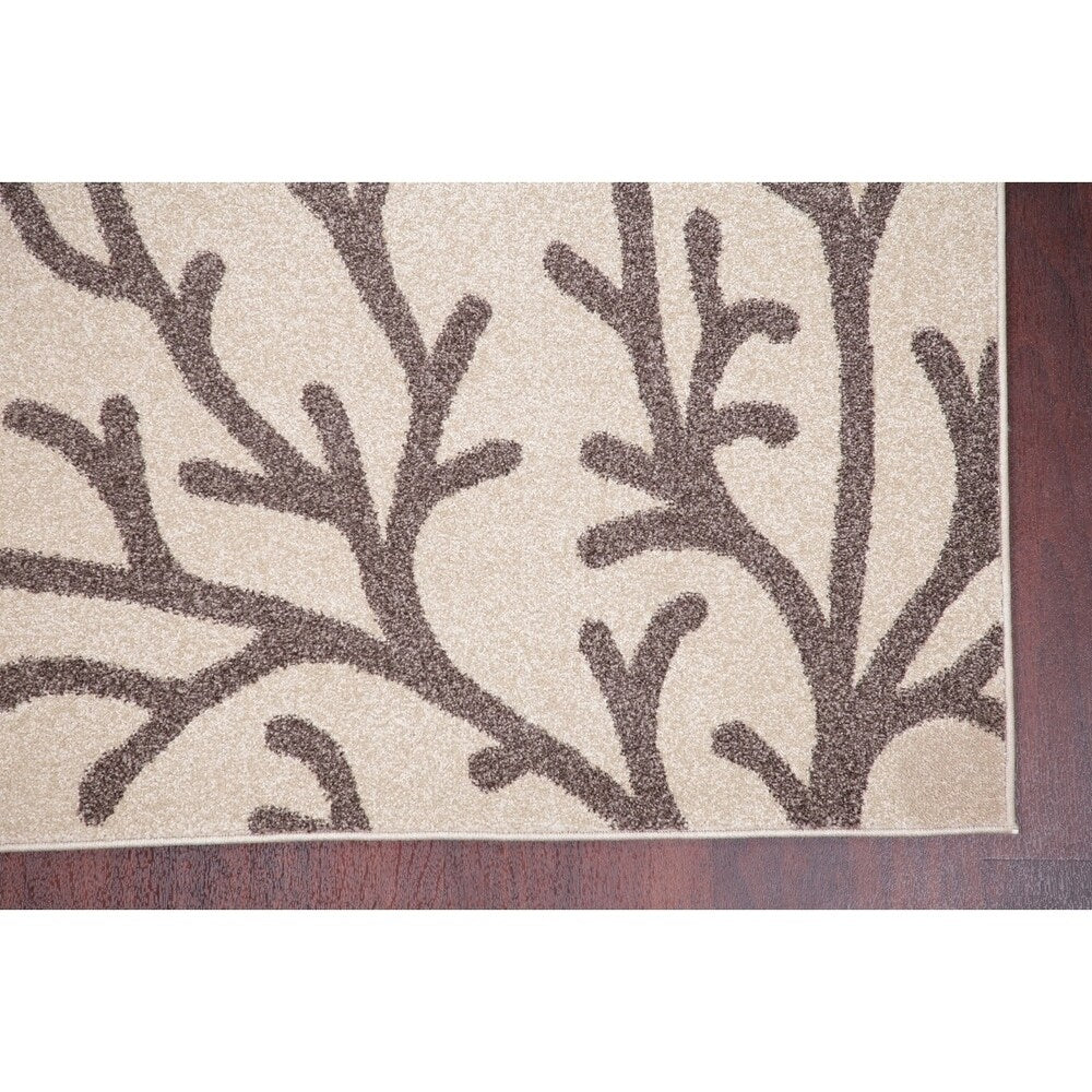 Nature Print Oriental Carpet Woven Polyester Turkish Rug New - 7'3" X 5'3"