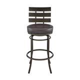 Natya Modern Swivel Counter/Bar Stool in Faux Leather and Metal