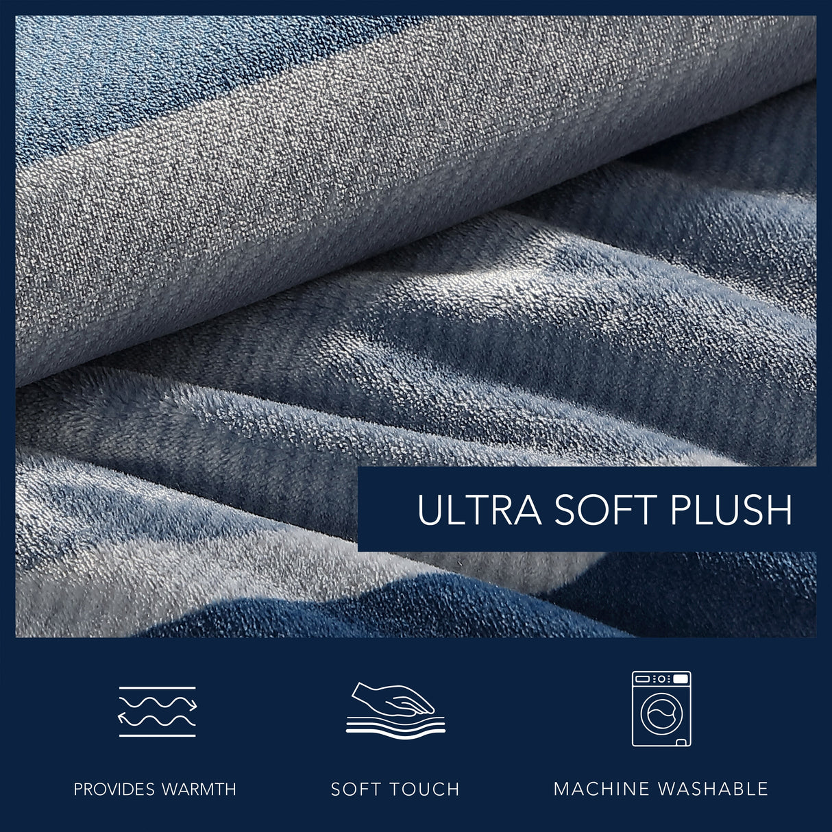 Nautica Linden Fleece Navy Reversible Comforter Set