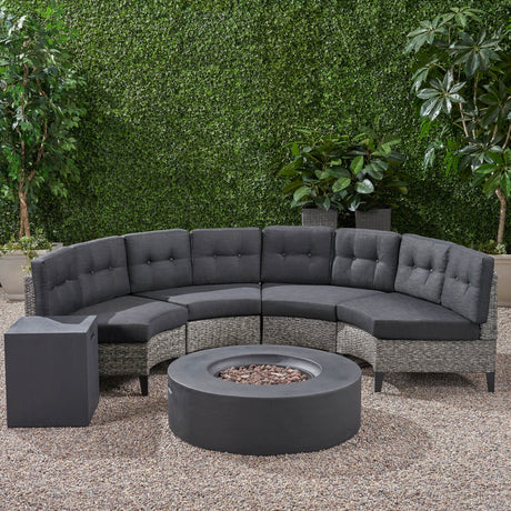 Navagio 6-piece Wicker Half Round Sofa Set by Christopher Knight Home