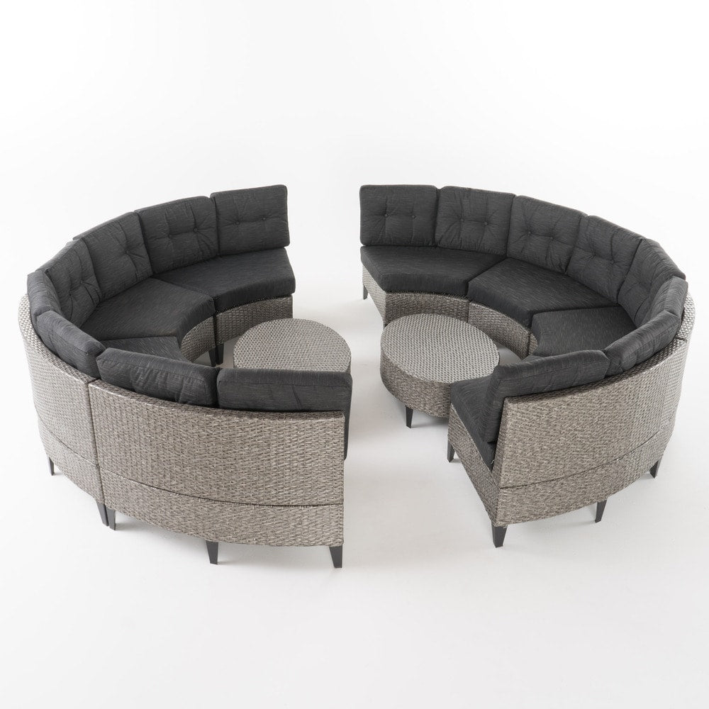 Navagio Outdoor 10-piece Wicker Sofa Set with Cushions by Christopher Knight Home