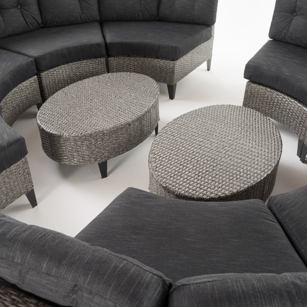 Navagio Outdoor 10-piece Wicker Sofa Set with Cushions by Christopher Knight Home