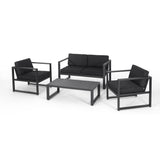 Navan Outdoor 4-piece Conversation Set by Christopher Knight Home