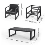 Navan Outdoor 4-piece Conversation Set by Christopher Knight Home