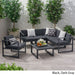 Navan Outdoor Aluminum 6 Seater Sofa Set by Christopher Knight Home