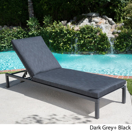 Navan Outdoor Aluminum Chaise Lounge with Cushion by Christopher Knight Home