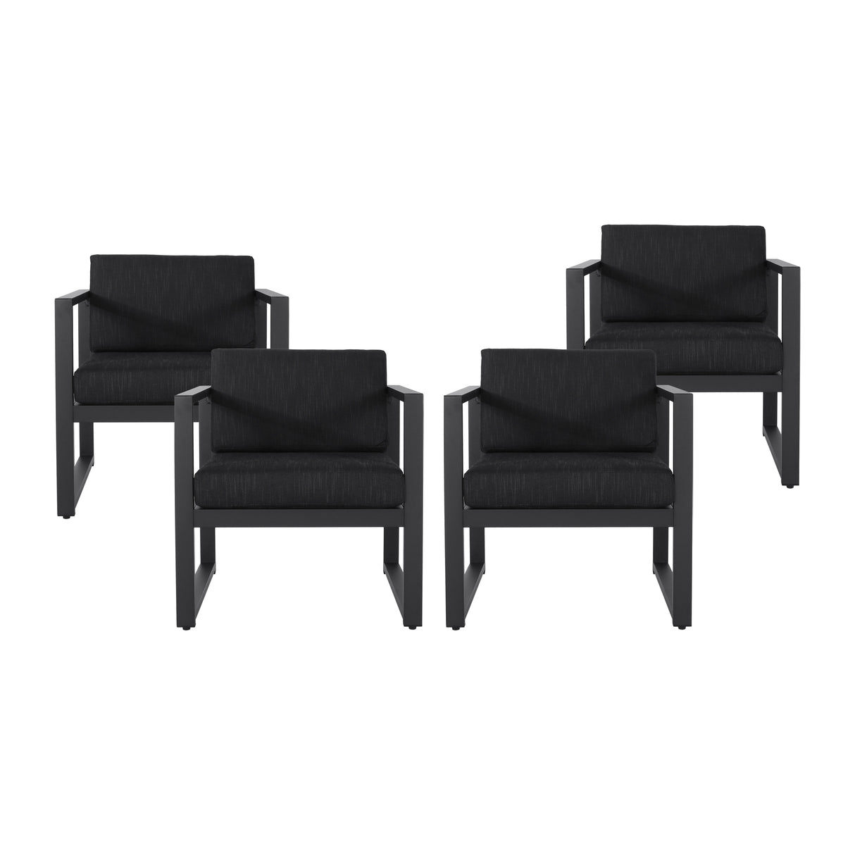 Navan Outdoor Aluminum Club Chairs (Set of 4) by Christopher Knight Home