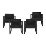 Navan Outdoor Aluminum Club Chairs (Set of 4) by Christopher Knight Home