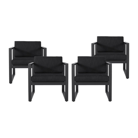 Navan Outdoor Aluminum Club Chairs (Set of 4) by Christopher Knight Home