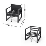 Navan Outdoor Aluminum Club Chairs (Set of 4) by Christopher Knight Home