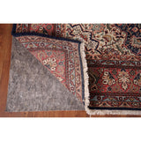 Navy Blue Floral Anatolian Oriental Vintage Rug Handmade Wool Carpet - 7'2" X 10'5"