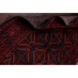 Navy Blue Geometric Balouch Oriental Area Rug Hand-Knotted Carpet - 3'4" x 6'1"