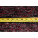 Navy Blue Geometric Balouch Oriental Area Rug Hand-Knotted Carpet - 3'4" x 6'1"