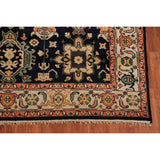 Navy Blue Geometric Oushak Indian Area Rug Handmade Wool Carpet - 8'0"x 10'1"