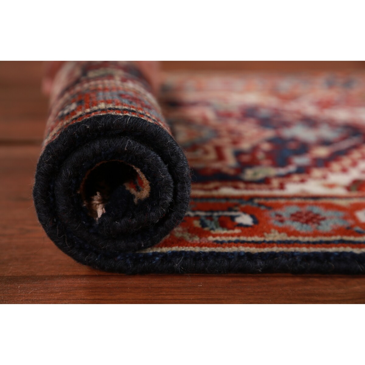 Navy Blue Heriz Serapi Oriental Foyer Rug Hand-Knotted Wool Carpet - 2'0" x 3'0"