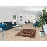 Navy Blue Heriz Serapi Oriental Rug Hand-Knotted Wool Carpet - 3'10"x 6'0"