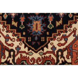 Navy Blue Heriz Serapi Oriental Rug Hand-Knotted Wool Carpet - 3'10"x 6'0"