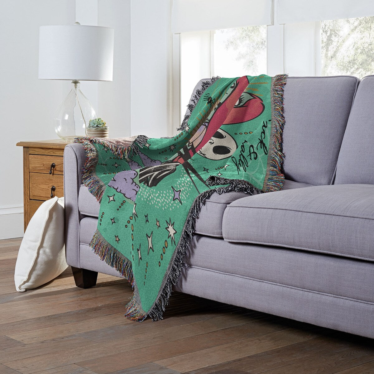 Disney Nightmare Before Christmas Cosmic Couple Woven Tapestry Throw Blanket
