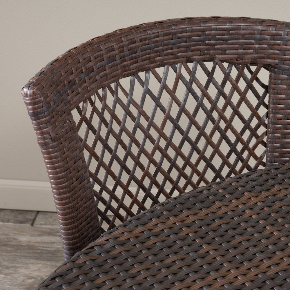 Neal Outdoor 3-piece Wicker Bistro Set by Christopher Knight Home