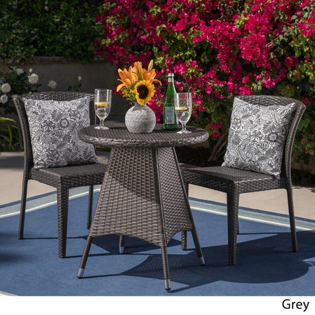 Neal Outdoor 3-piece Wicker Bistro Set by Christopher Knight Home