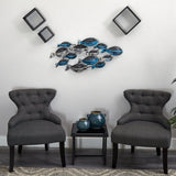 Nearly Natural 3' x 1.5' Coastal Fish Metal Wall Art Decor - 3"Dx3 Ft"Wx1.5 Ft"H