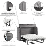 Nebula 69W Full Cabinet Bed with Mattress by Bestar
