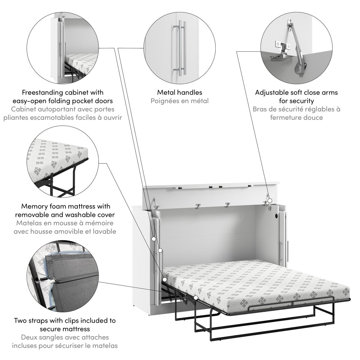 Nebula 69W Full Cabinet Bed with Mattress by Bestar