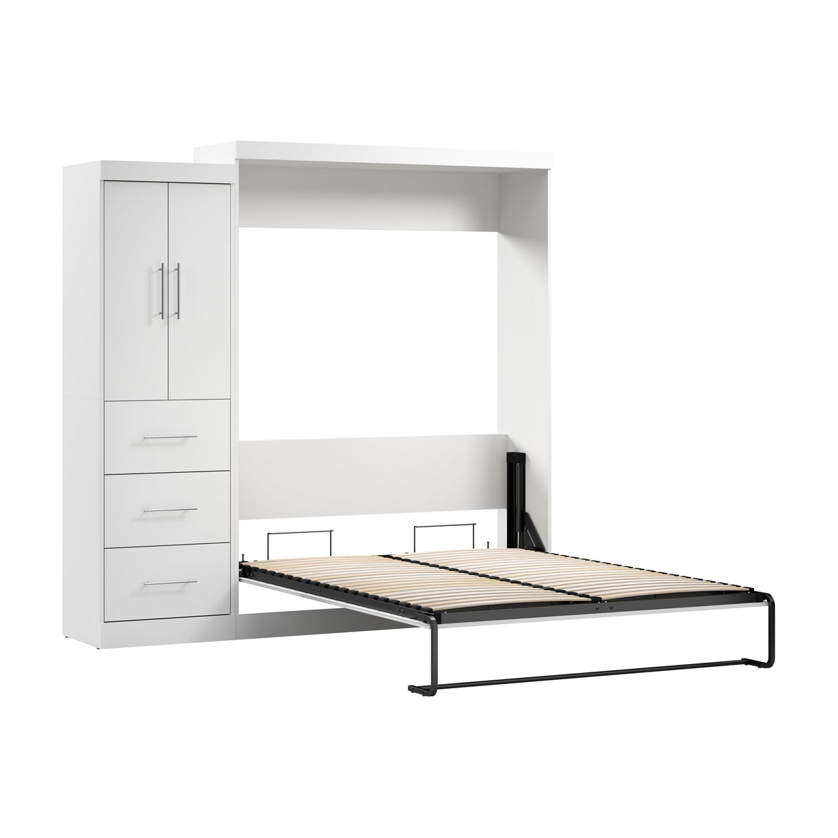 Nebula Queen Murphy Bed with Wardrobe (90W) by Bestar