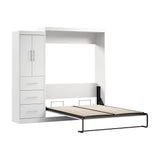 Nebula Queen Murphy Bed with Wardrobe (90W) by Bestar