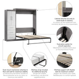Nebula Queen Murphy Bed with Wardrobe (90W) by Bestar